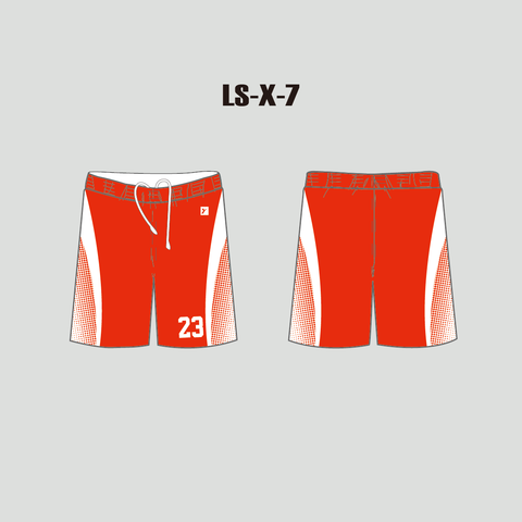 X7 Red Halftone Custom Adult Youth Lacrosse Shorts - YoungSpeeds