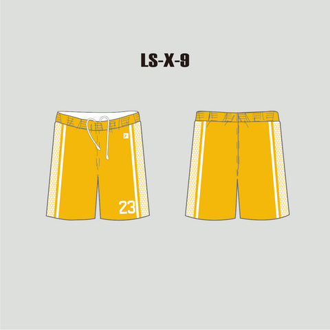 X9 Honeycomb Gold and White Custom Lacrosse Shorts - YoungSpeeds