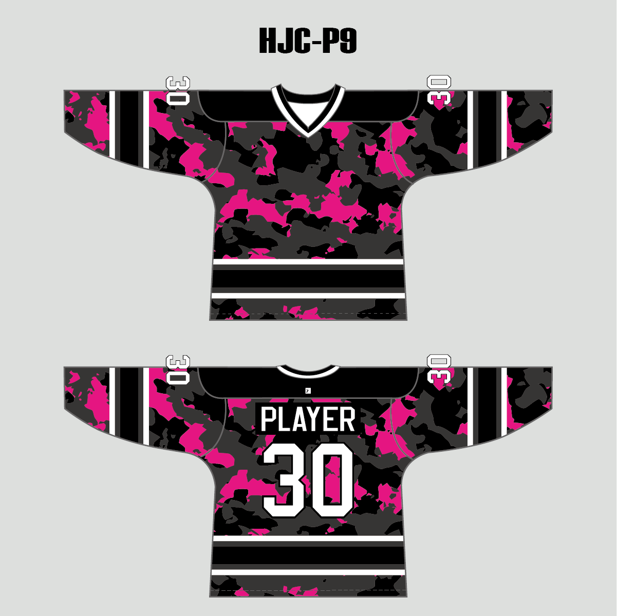 Pink Black Gray Camouflage Custom Made Hockey Jerseys - YoungSpeeds