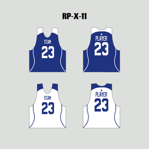 X11 Blue White Custom Lacrosse Pinnies Reversible - YoungSpeeds