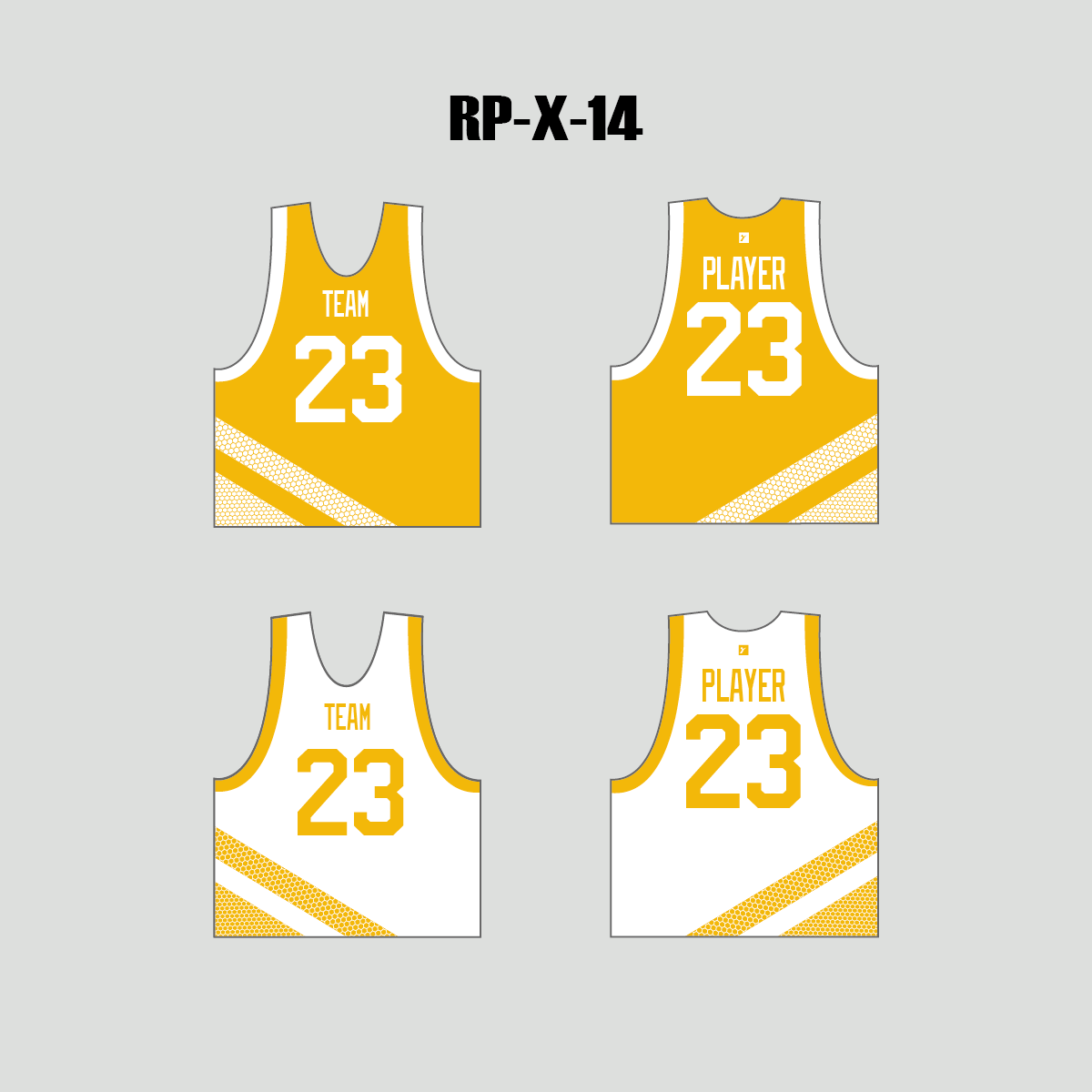 X14 Hexagon Gold White Custom Adult Youth Lacrosse Pinnies - YoungSpeeds