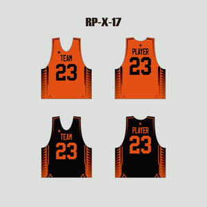 X17 Sawtooth Orange Black Lacrosse Custom Reversible Pinnies - YoungSpeeds