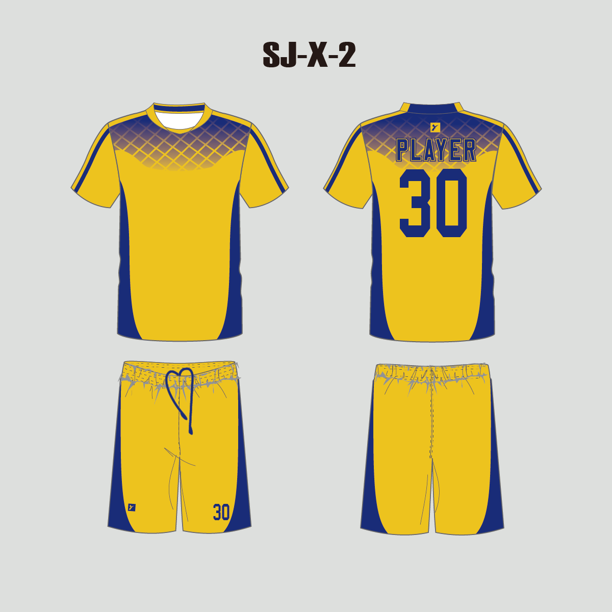X2 Gold Blue Custom Team Soccer Jerseys For Adult and Youth - YoungSpeeds