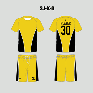 X8 Gold Black Custom Soccer Jerseys and Shorts Blank - YoungSpeeds