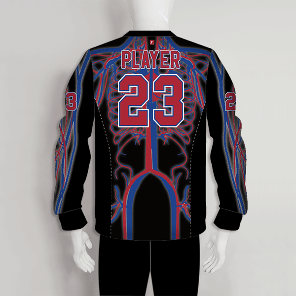 PJX11 Blue Red Skeleton Custom Cool Paintball Jerseys - YoungSpeeds