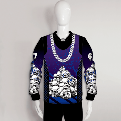PJX13 Necklace and Skull Head Purple Black Custom Paintball Jerseys - YoungSpeeds