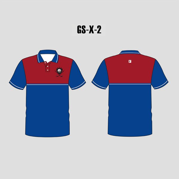 X2 Blue Red Custom Team Golf Shirts - YoungSpeeds