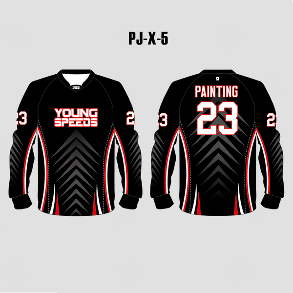 PJX5 Arrows Pattern Custom Black Paintball Jerseys - YoungSpeeds