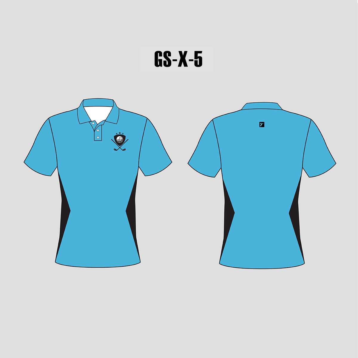 X5 Blue Black Custom Ladies Golf Shirts - YoungSpeeds