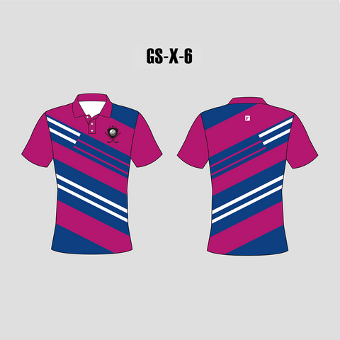 X6 Blue Pink Custom Golf Shirts For Women - YoungSpeeds