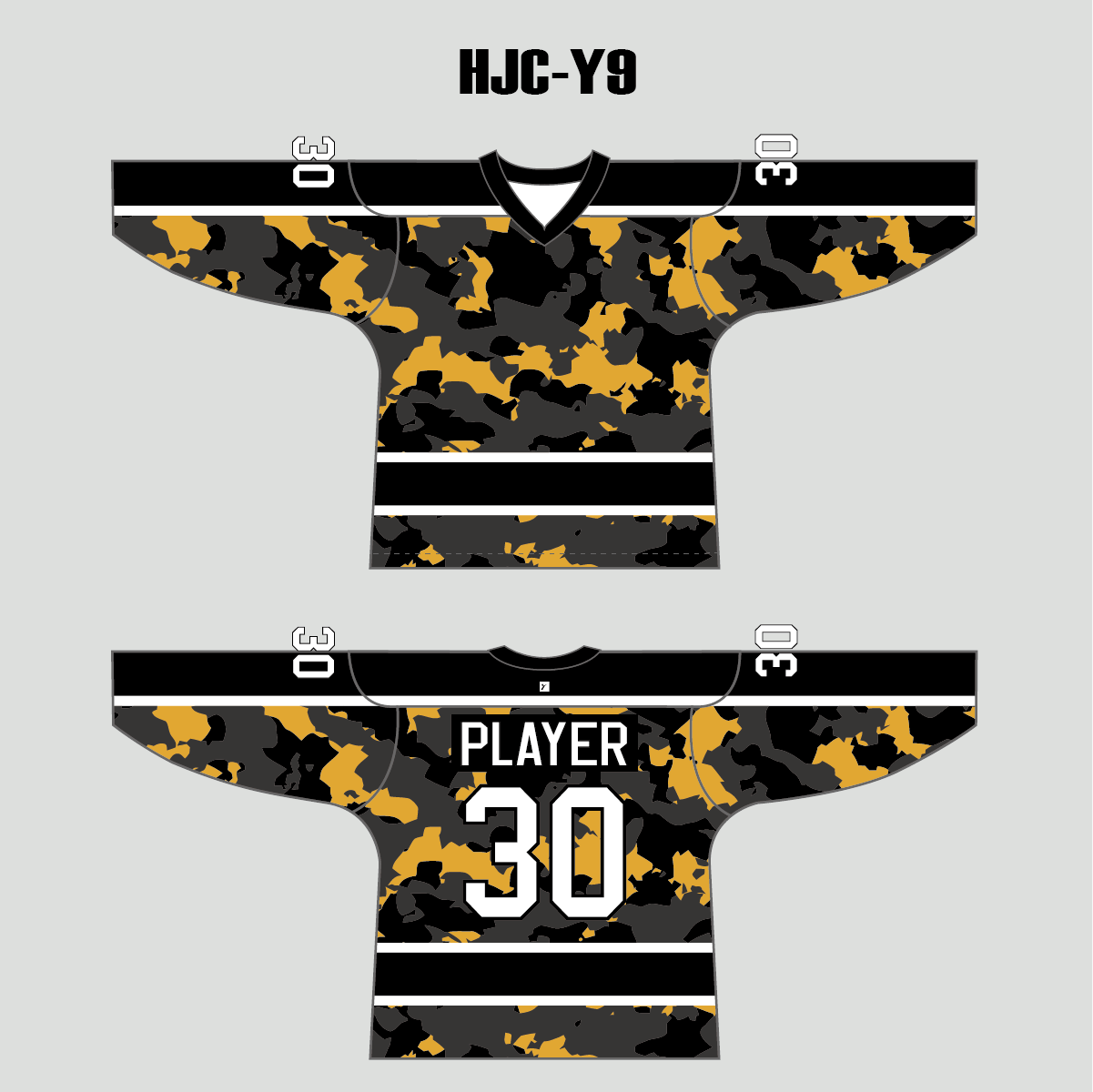 Yellow Gray Black Camouflage Custom Made Hockey Jerseys - YoungSpeeds