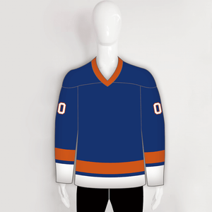 YS26 Blue Orange White Sublimated Custom Logo Hockey Jerseys - YoungSpeeds