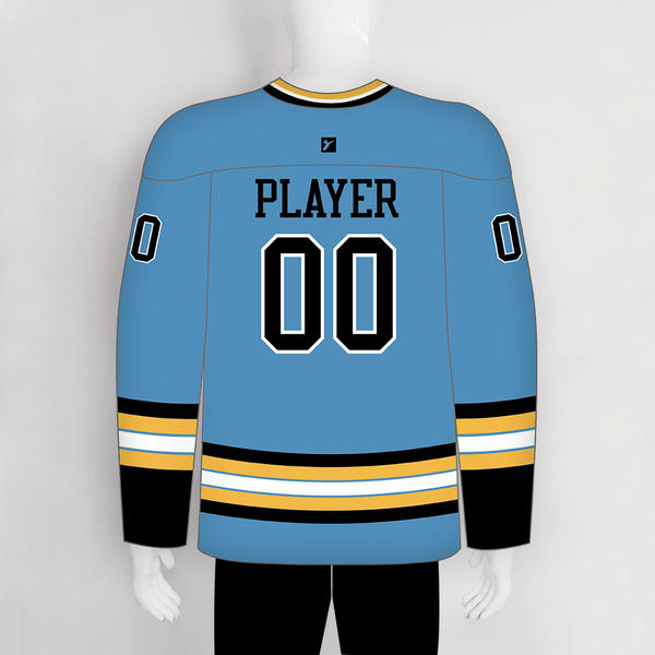 YS35 Blue/Gold/Black Custom Sublimated Blank Hockey Jerseys - YoungSpeeds