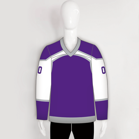 YS45 Purple/White/Grey Custom Sublimated Ice Roller Blank Hockey Jerseys - YoungSpeeds