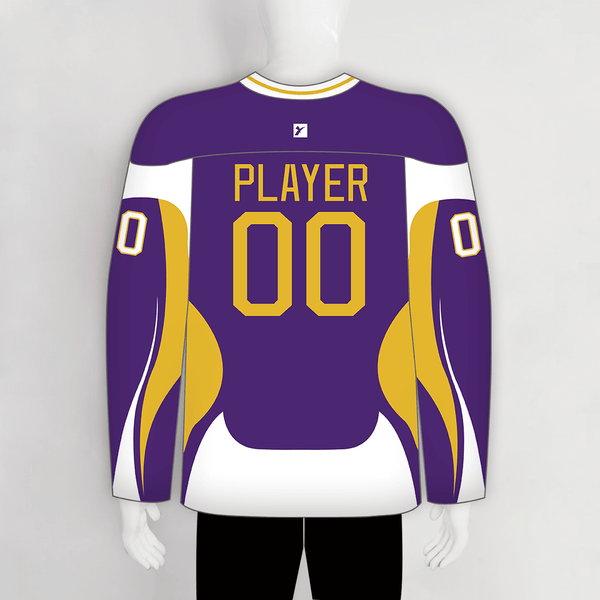 YS48 Purple/White/Gold Sublimated Ice Roller Hockey Jerseys Custom Design - YoungSpeeds