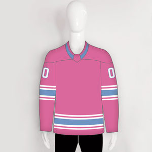 YS49 Pink/White/Blue Sublimated Custom Ice Roller Team Hockey Jerseys - YoungSpeeds