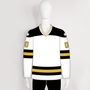 YS61 White/Gold/Black Custom Ice Roller Hockey Jerseys Design - YoungSpeeds