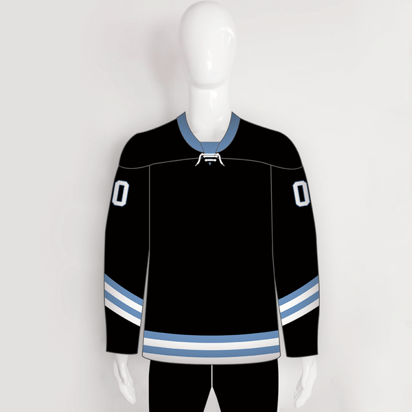 YS70 Black/Blue Custom Sublimated Ice Roller Hockey Jerseys Design - YoungSpeeds