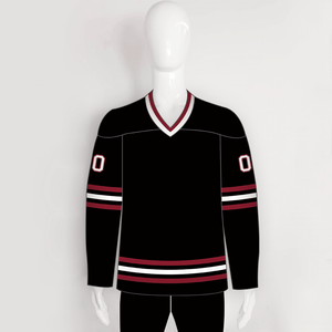 YS72 Black/Red/White Custom Ice Roller Blank Hockey Jerseys - YoungSpeeds