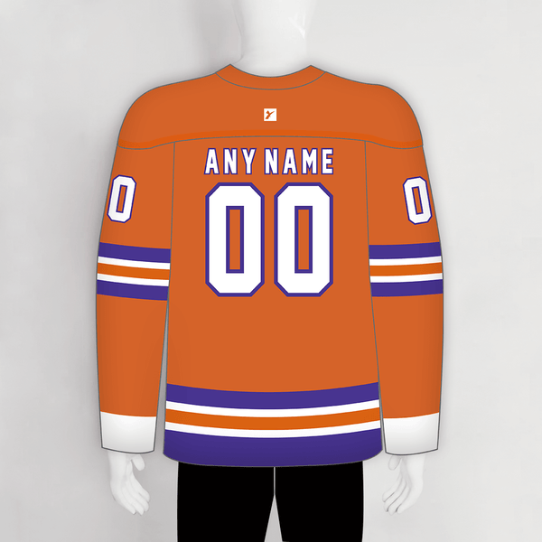 YS9 Orange White Purple Custom Made Plain Hockey Jerseys - YoungSpeeds