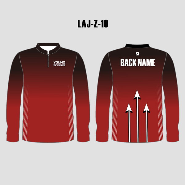 LAJZ10 Gradient Red Custom Long Sleeve Cool Archery Jerseys - YoungSpeeds