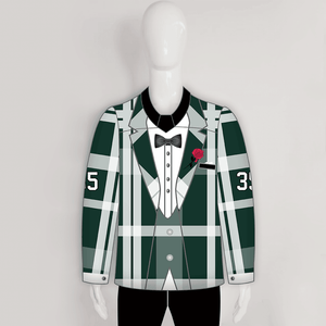 HJQ1 Fancy Green Tuxedo Sublimated Custom Hockey Jerseys - YoungSpeeds