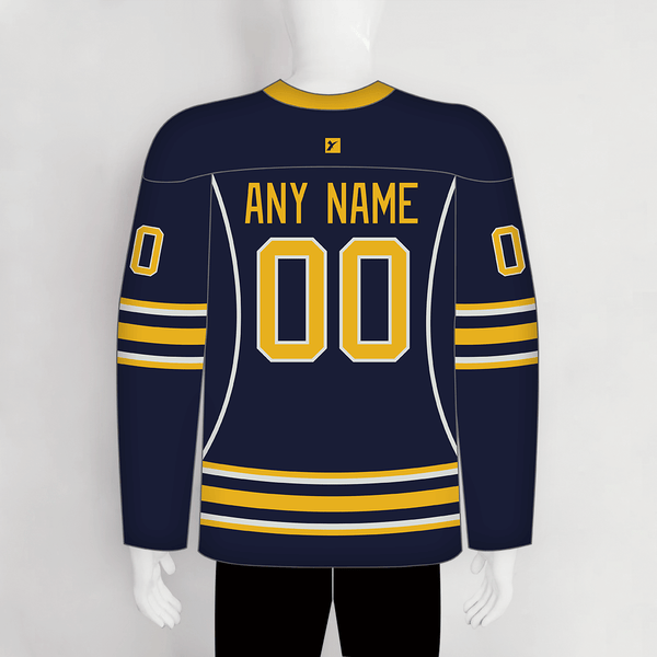 HJZ189 2008 Buffalo Sabres Custom Blank Navy Hockey Jerseys - YoungSpeeds