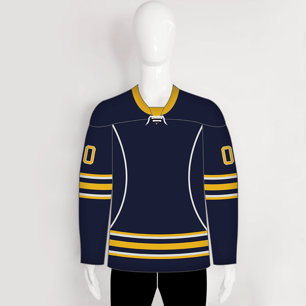 HJZ189 2008 Buffalo Sabres Custom Blank Navy Hockey Jerseys - YoungSpeeds