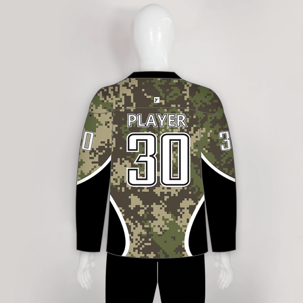 HJZ251 Army Camo Veteran Sublimated Custom Made Hockey Jerseys - YoungSpeeds