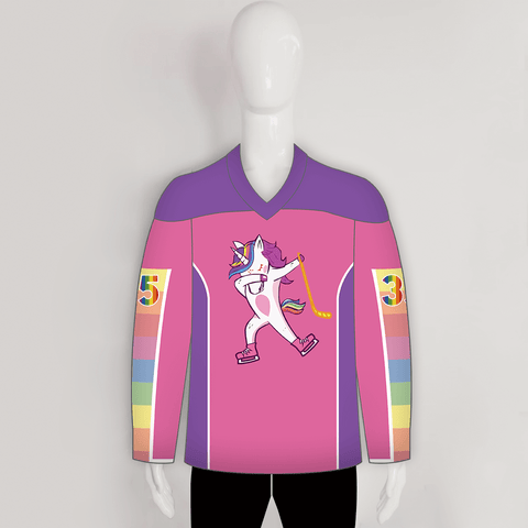 HJZ27 Dabbing Unicorn Sublimated Custom Hockey Jerseys - YoungSpeeds