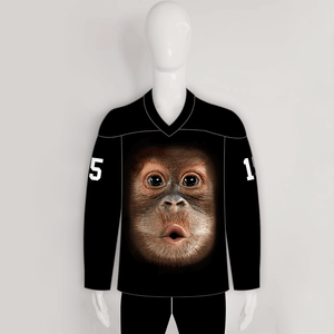 HJZ286 Funny Gorilla Face 3D Custom Sublimated Hockey Jerseys - YoungSpeeds