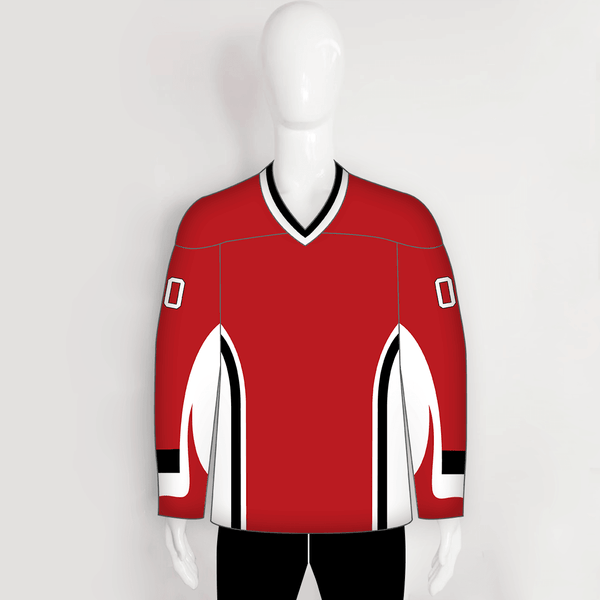 HJZ33 Red Sublimated Custom Hockey Uniforms - YoungSpeeds