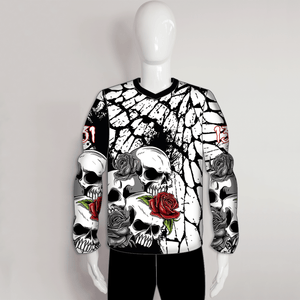 PJZ5 Skull and Rose Sublimated Custom Cool Paintball Jerseys - YoungSpeeds