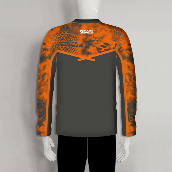 FJZ72 Orange Black Performance Custom Fishing Shirts - YoungSpeeds