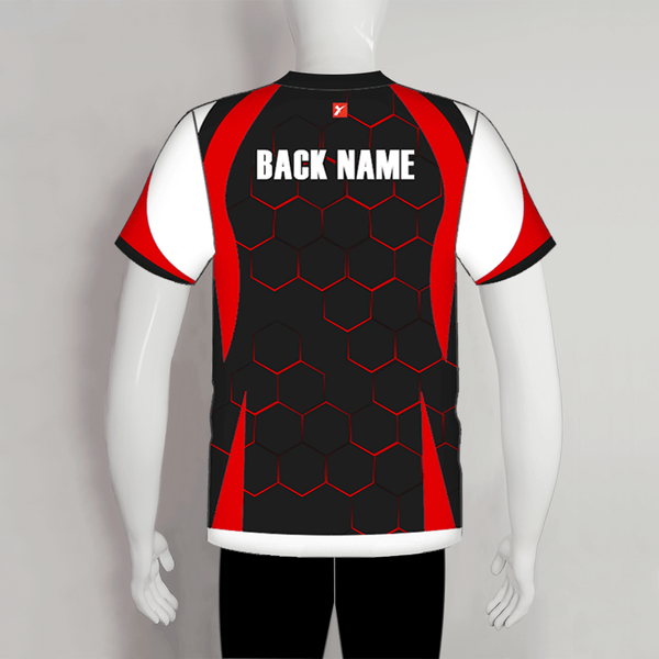 SJZ07 Black Red Hexagon Custom Cool Competitive Shooting Jerseys - YoungSpeeds