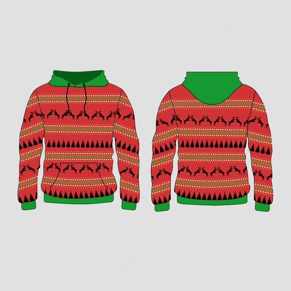 Xmas Trees and Deers Pattern Christmas Custom Hoodies Sweatshirts - YoungSpeeds