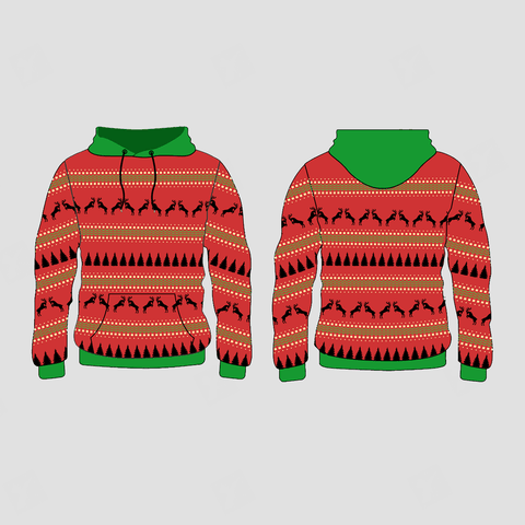 Xmas Trees and Deers Pattern Christmas Custom Hoodies Sweatshirts - YoungSpeeds