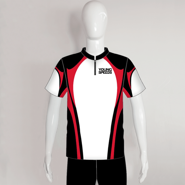 AJZ30 Black White Red Custom Archery Jerseys - YoungSpeeds