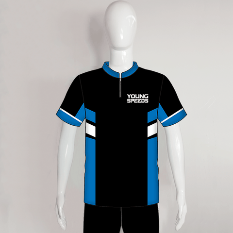 AJZ7 Black/Blue/White Performance Custom Archery Jerseys - YoungSpeeds