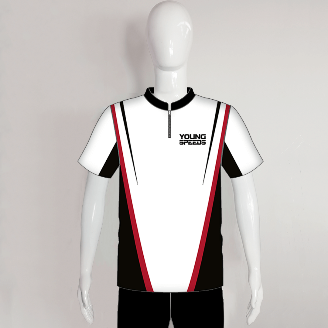 AJZ8 Black/Red/White Performance Custom Archery Jerseys - YoungSpeeds