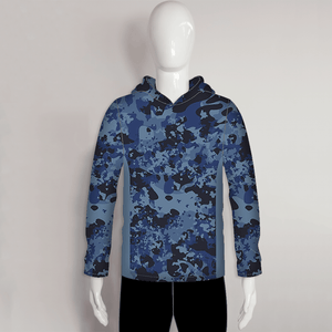 FHJ09 Navy Abstract Camouflage Custom UPF Fishing Hoodies - YoungSpeeds