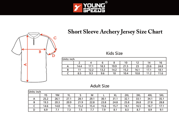 AJZ5 Red Short Sleeve Custom Archery Jerseys - YoungSpeeds