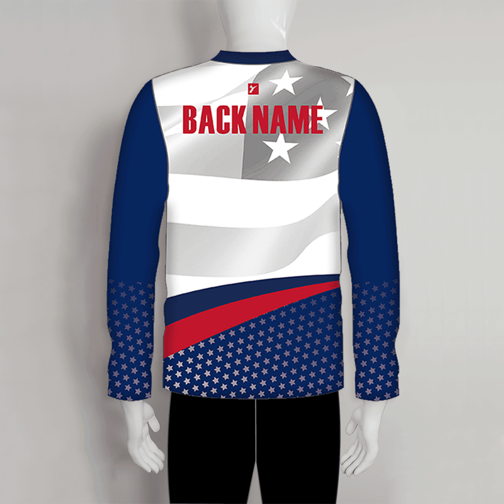 Patriotic Custom Sublimation Long Sleeve Archery Jersey | YoungSpeeds 1/4 Zip