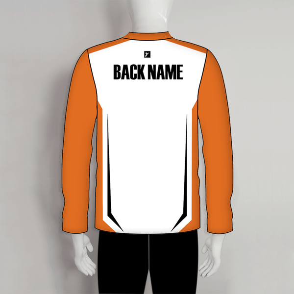 LAJZ11 White Orange Custom Long Sleeve Archery Shooter Jerseys - YoungSpeeds