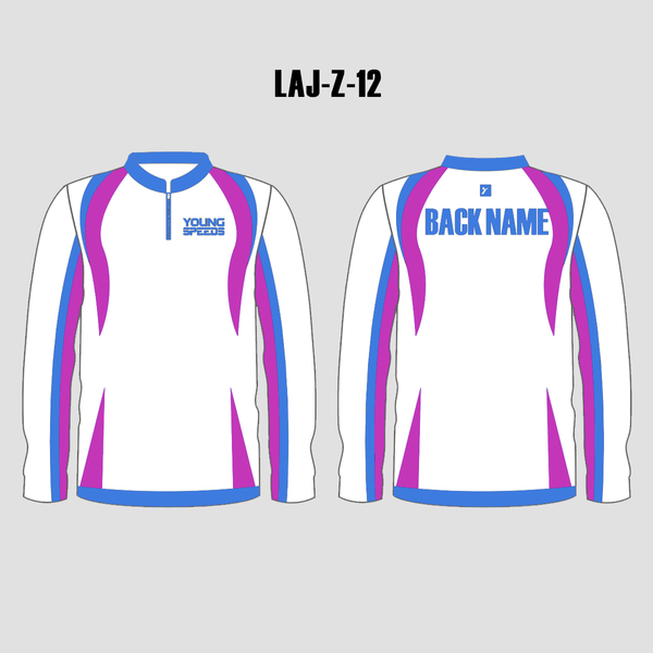 LAJZ12 White Pink Blue Long Sleeve Custom Women's Archery Jerseys - YoungSpeeds