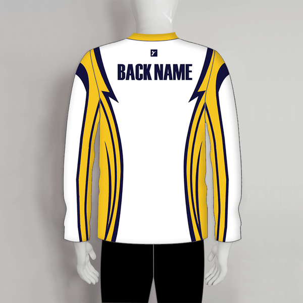 LAJZ14 White Yellow Long Sleeve Custom Archery Team Shirts Jerseys - YoungSpeeds
