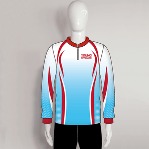 LAJZ20 Blue White Red Custom Long Sleeve Archery Polo Shirts Jerseys - YoungSpeeds