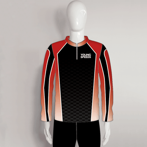 LAJZ21 Black Hexagon Custom Long Sleeve Archery Jerseys - YoungSpeeds