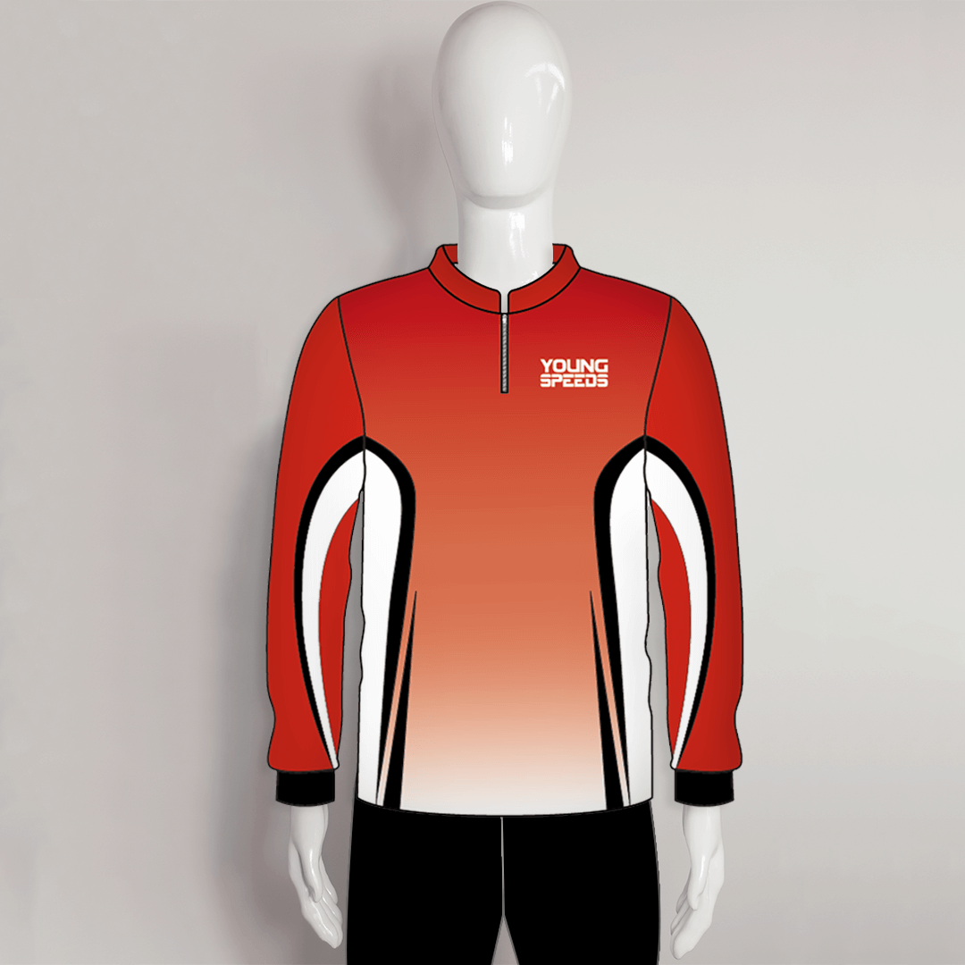 LAJZ25 Red Black White Custom Long Sleeve Blank Archery Jerseys - YoungSpeeds