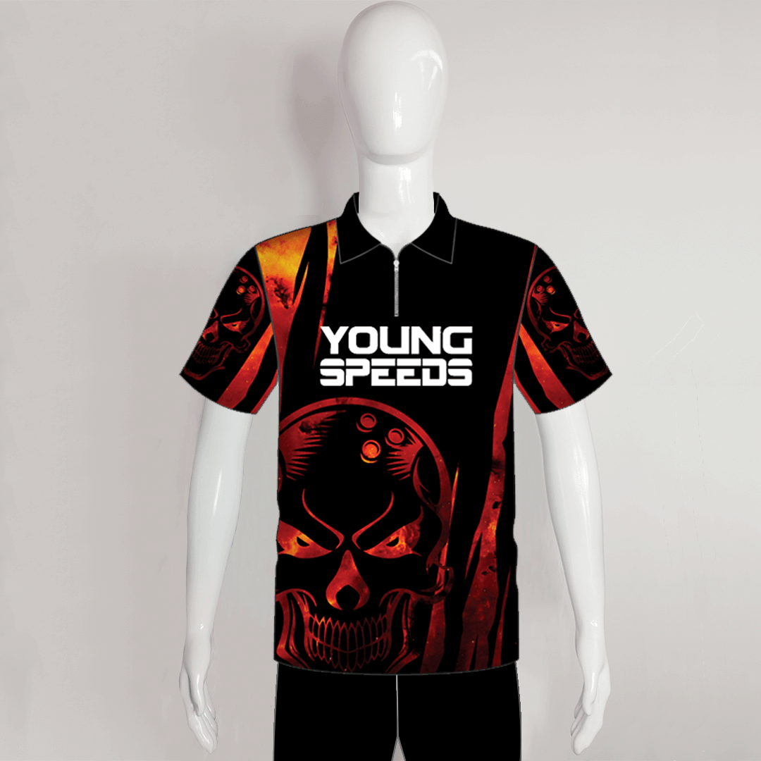 BJZ6 Bowling Ball Skull Sublimated Custom Bowling Jerseys - YoungSpeeds